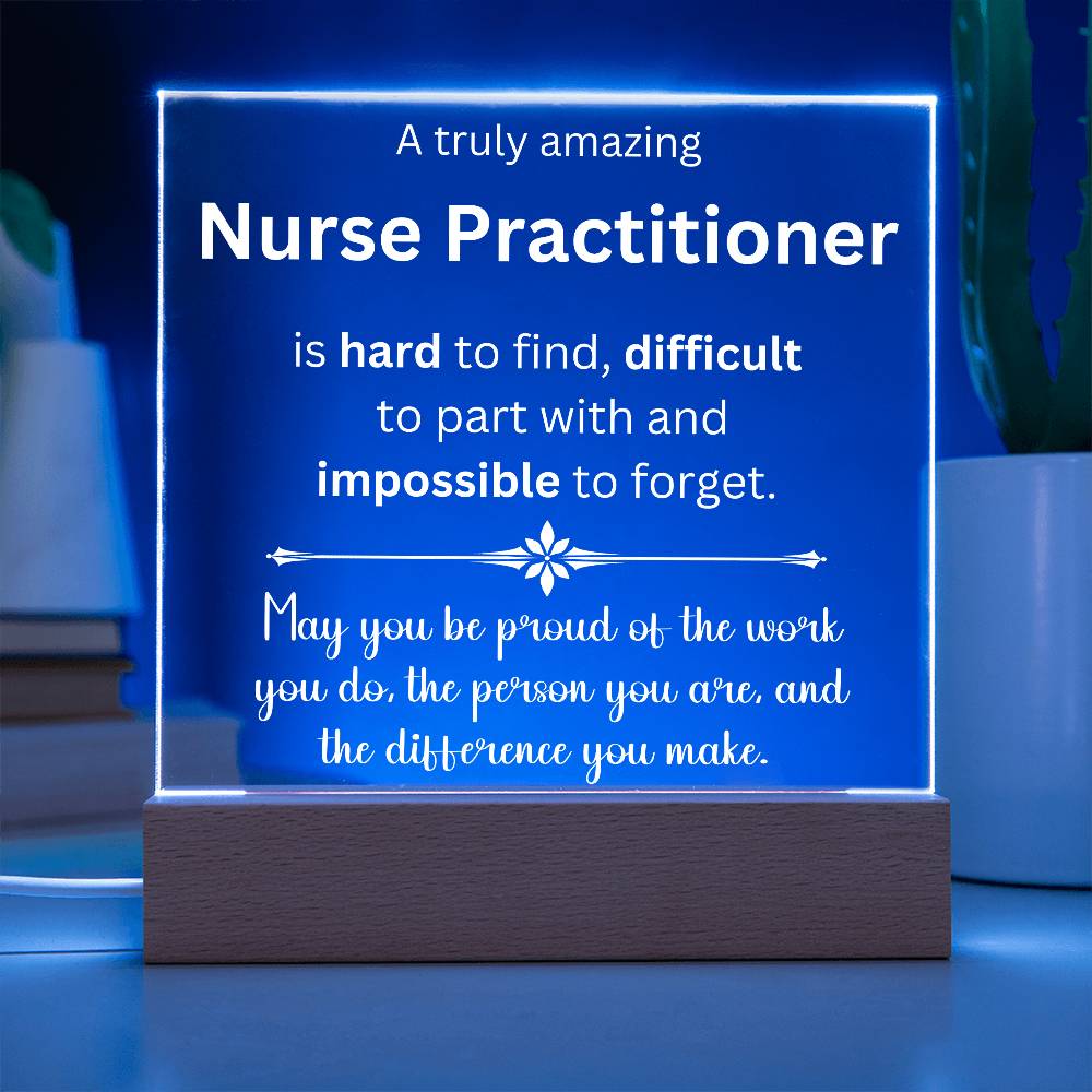 Nurse Practitioner Thank You Gift - Acrylic Square Plaque