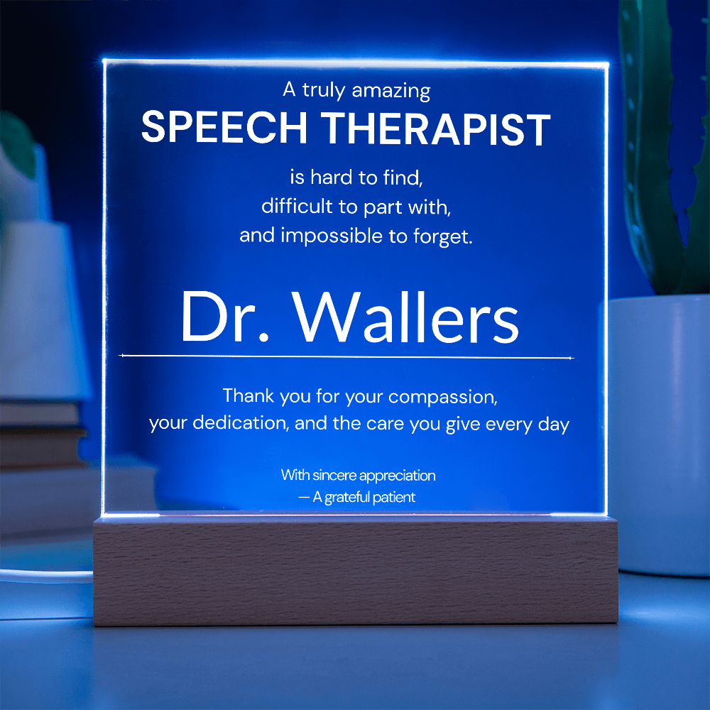 Personalized Speech Therapist Appreciation Gift from Patient