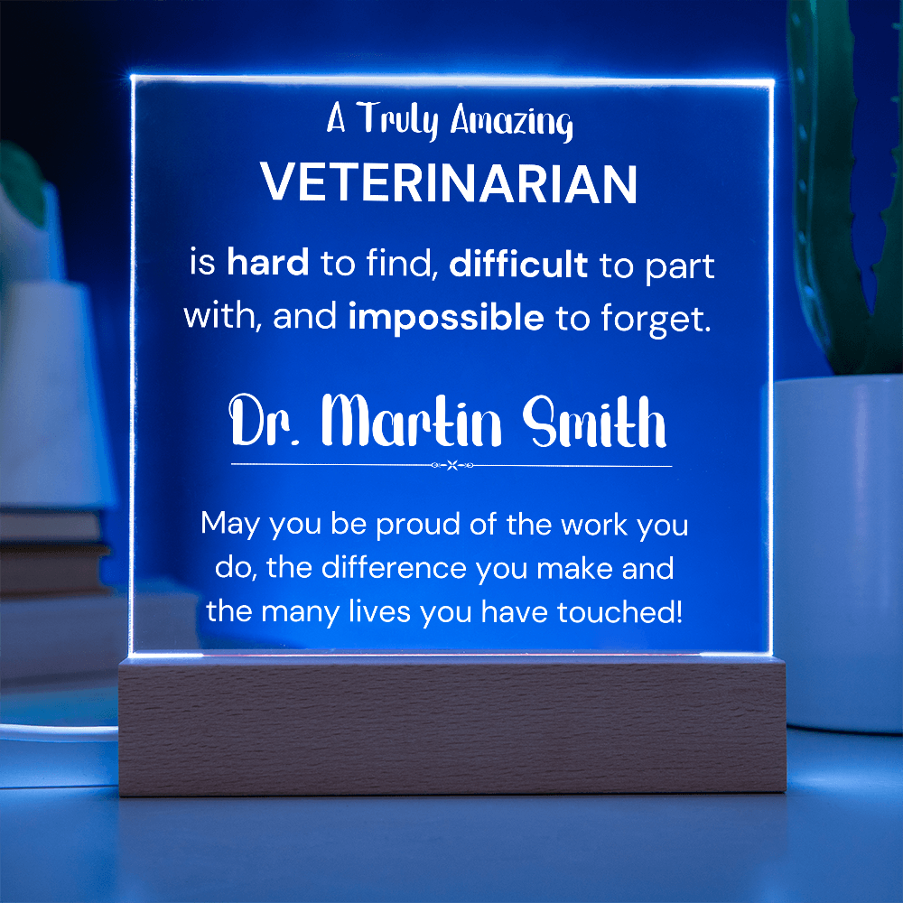 Gift For Veterinarian Personalized Acrylic Plaque