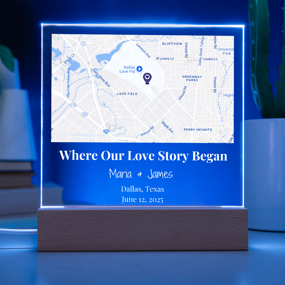Acrylic Plaque Maps White