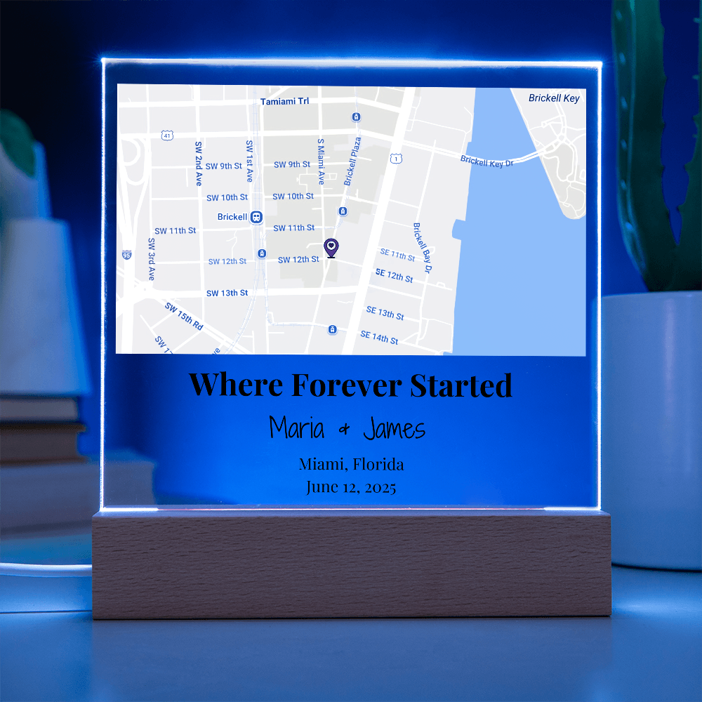 Personalized Where Forever Started Map Acrylic Plaque Miami Florida