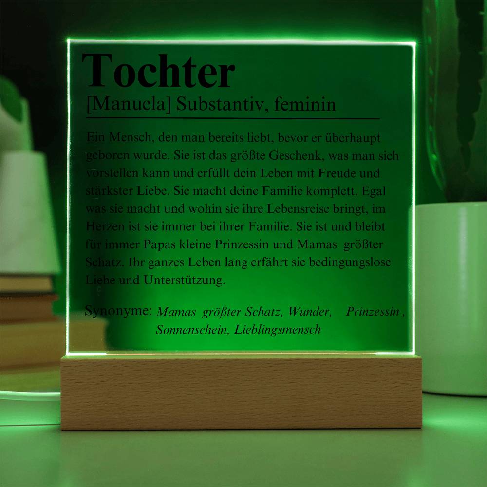 Tochter Definition Acryl Platte Poster