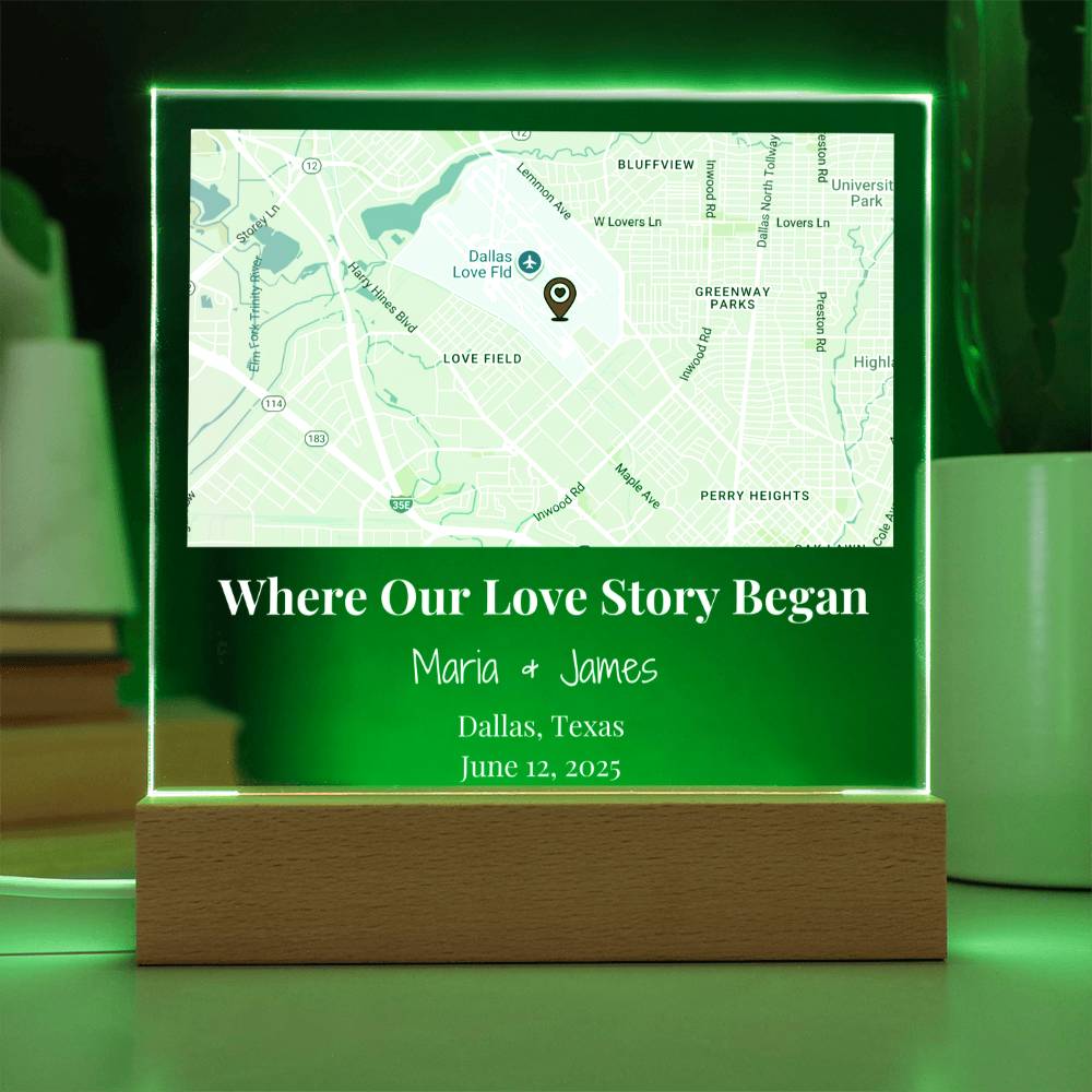 Acrylic Plaque Maps White