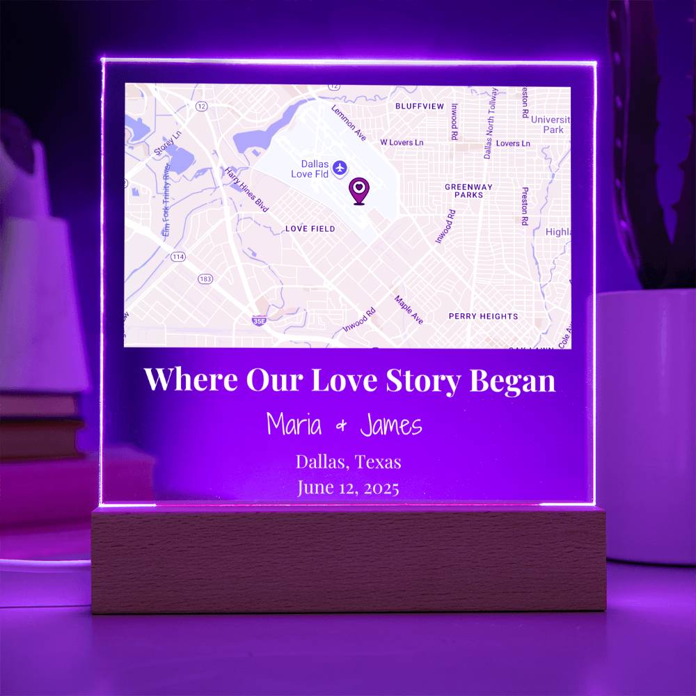 Acrylic Plaque Maps White