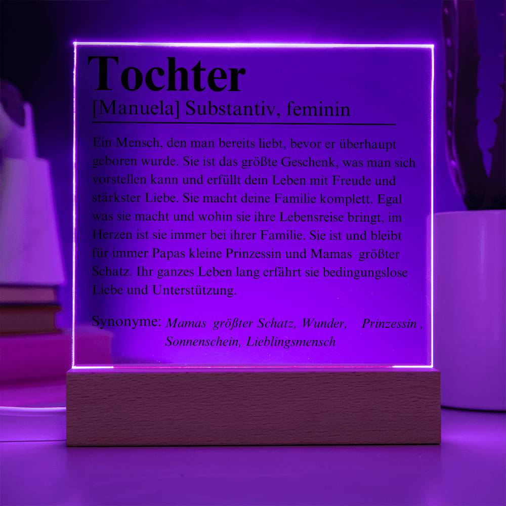 Tochter Definition Acryl Platte Poster