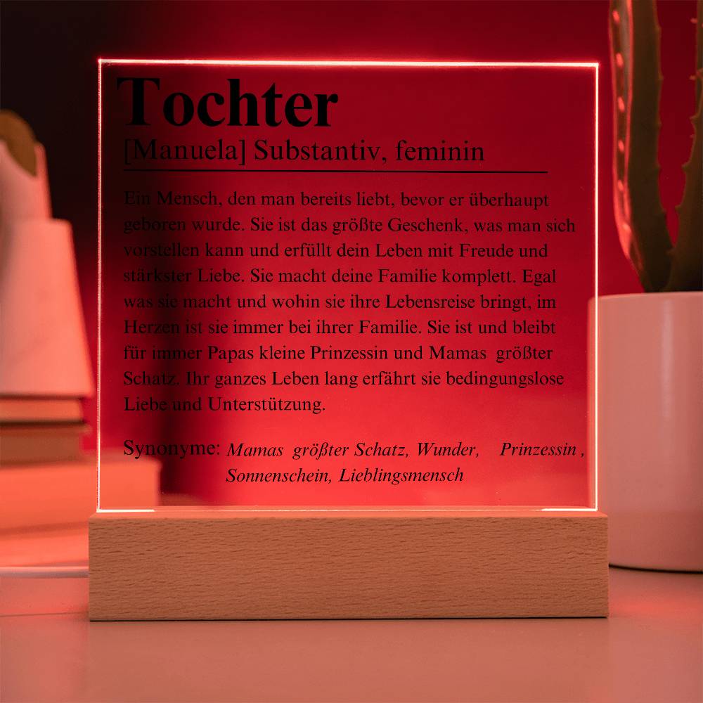 Tochter Definition Acryl Platte Poster