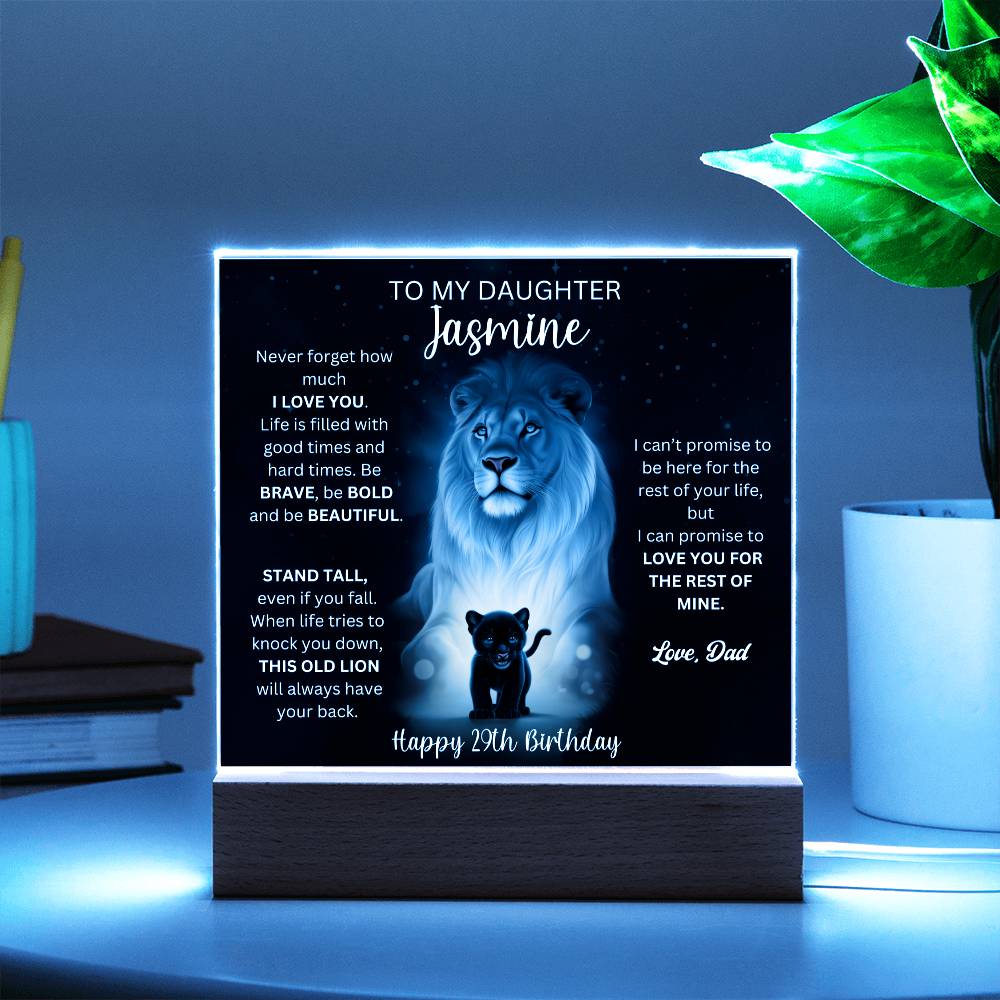 29th Birthday Gift To Daughter From Dad - Acrylic Square Plaque