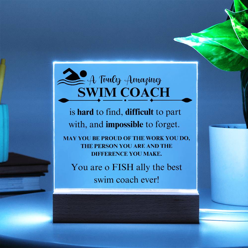 Swim Coach Gift 2 - Acrylic Square Plaque