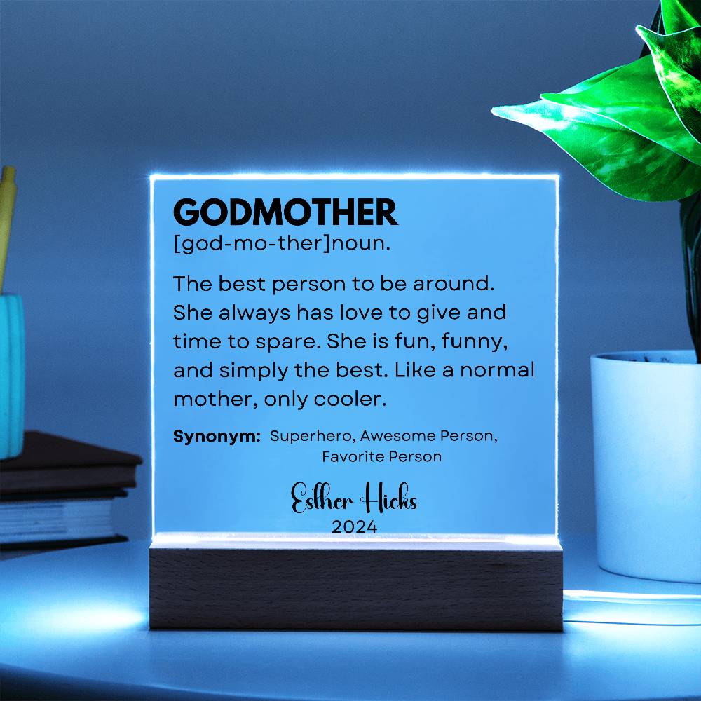 Personalized Godparents Gift 5 - Acrylic Square Plaque