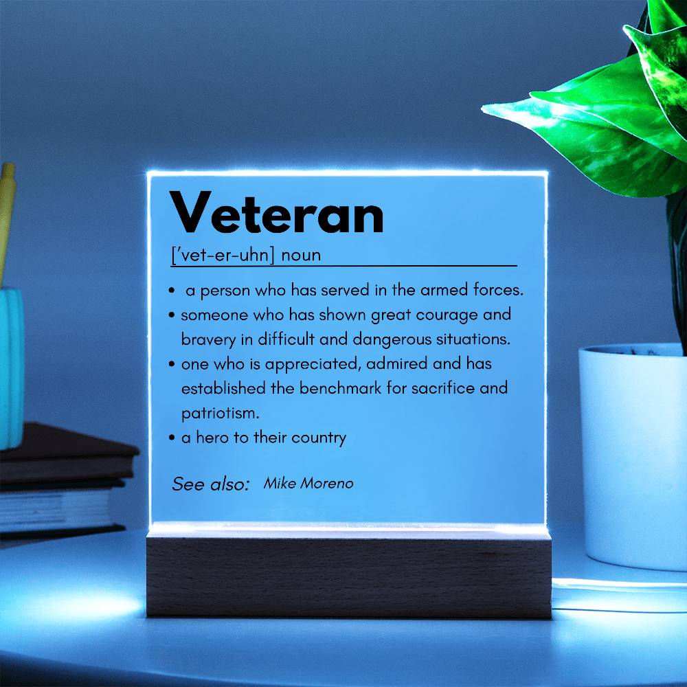 Personalized Veteran Definition 5 - Acrylic Square Plaque