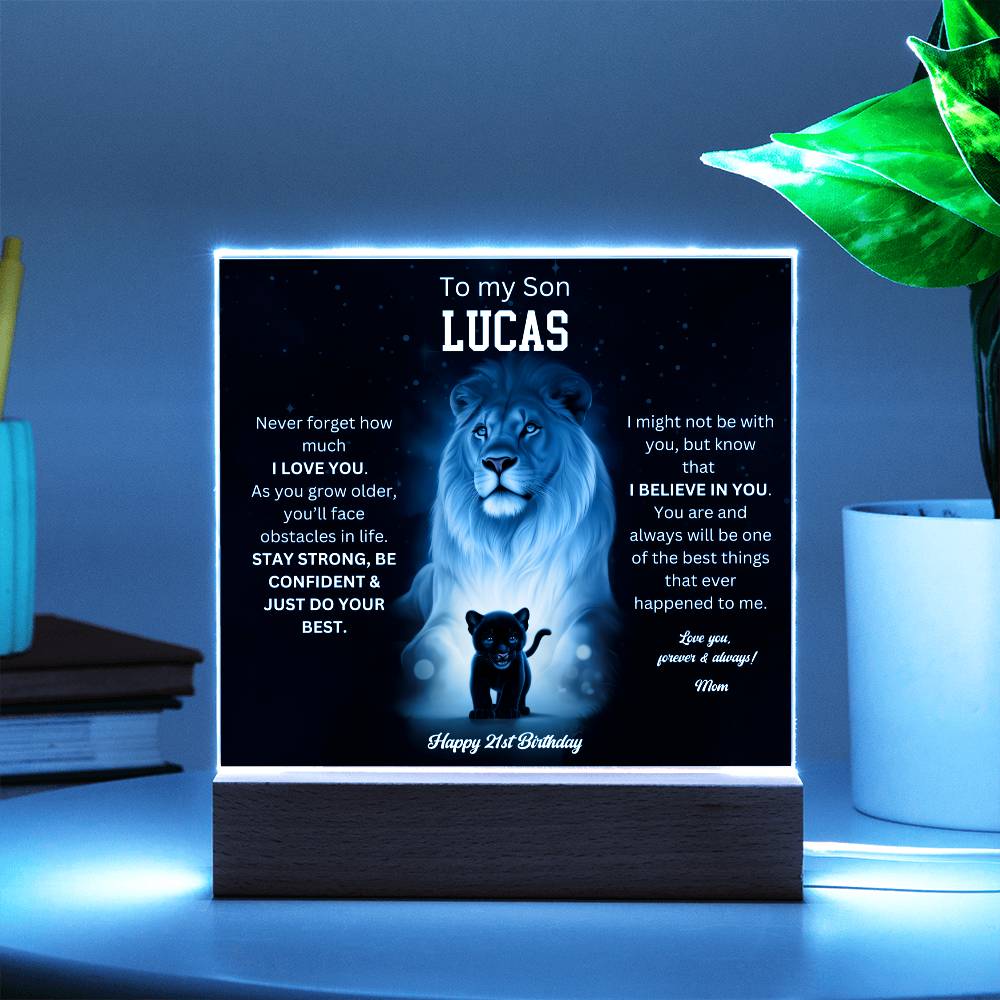 21st Birthday Gift To My Son Acrylic Plaque