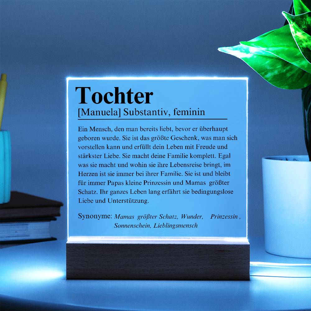 Tochter Definition Acryl Platte Poster