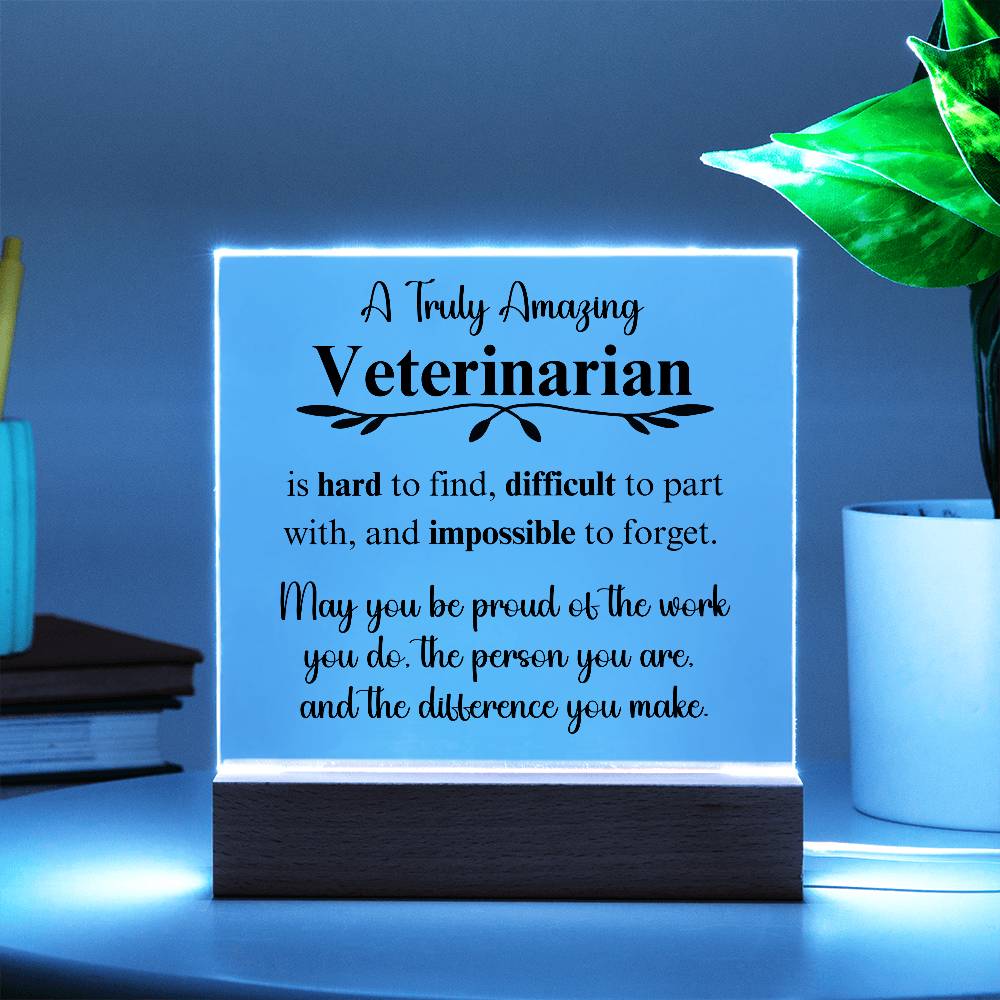 Personalized Veterinarian Gift - Acrylic Square Plaque