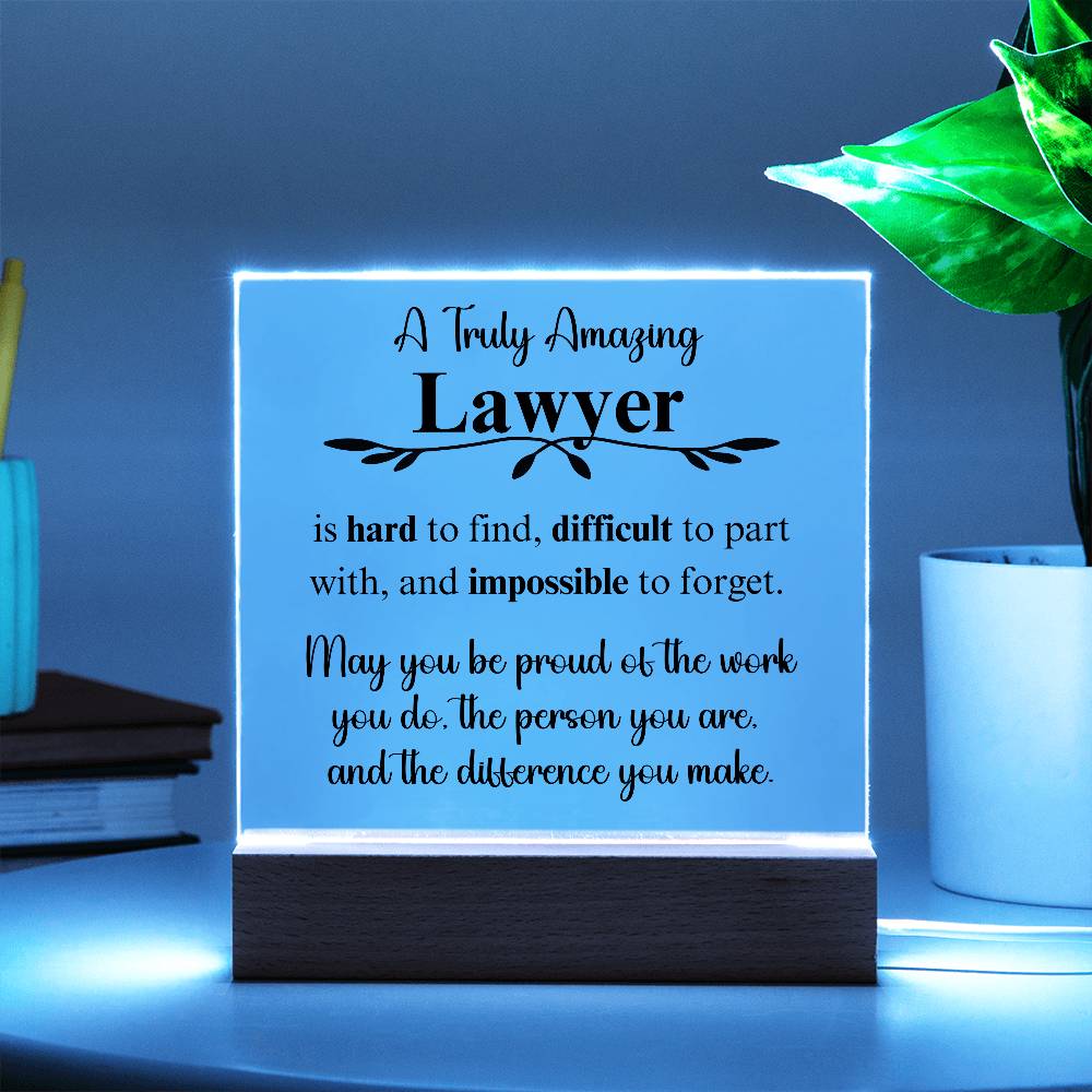 Personalized Lawyer Gift - Acrylic Square Plaque