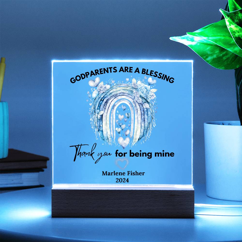 Personalized Godparents Gift 1 - Acrylic Square Plaque