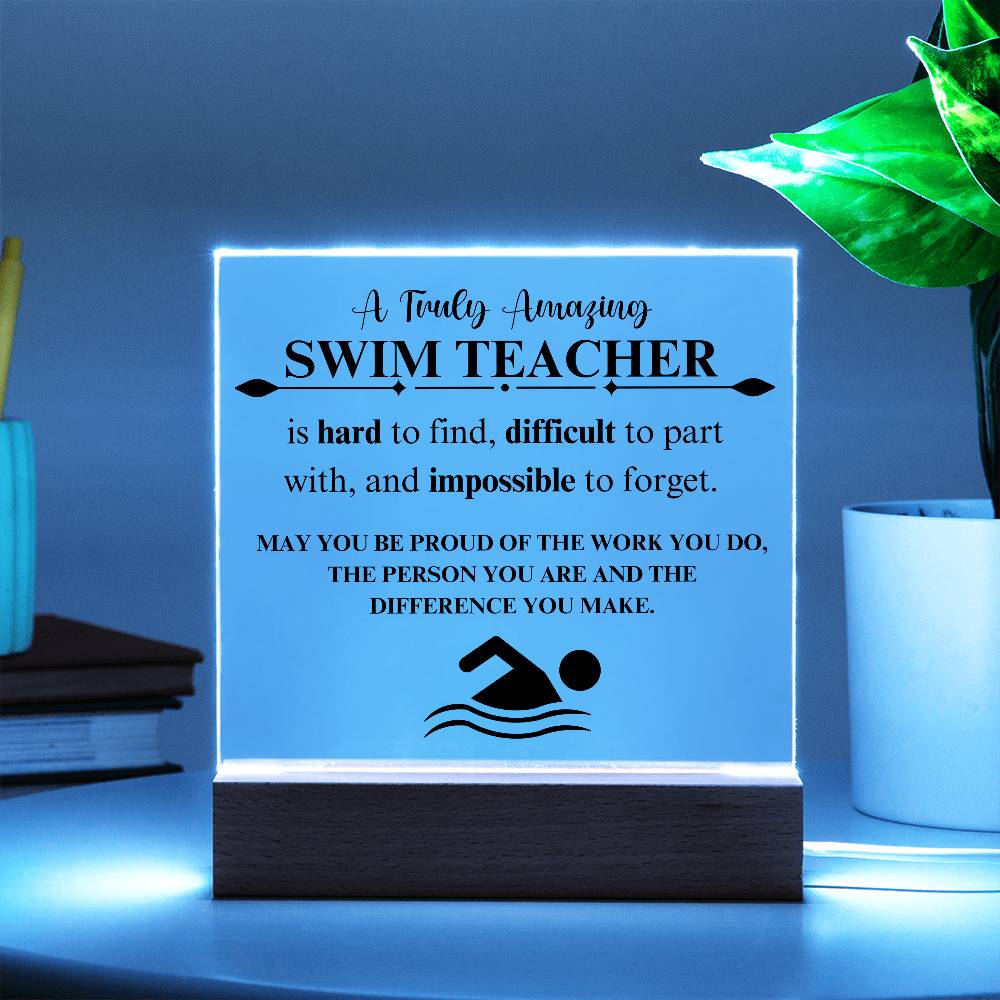 Swim Coach Gift 3 - Acrylic Square Plaque