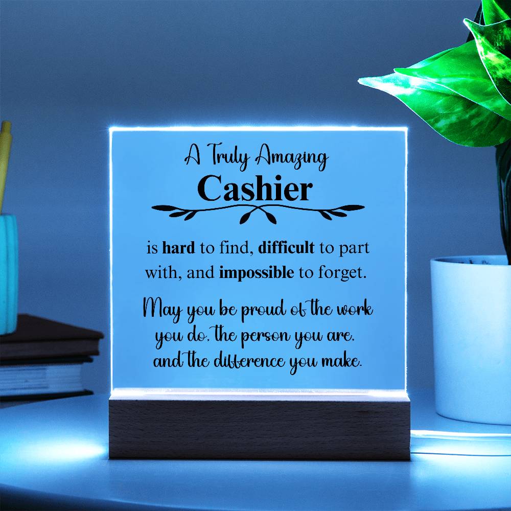 Personalized Cashier Gift - Acrylic Square Plaque