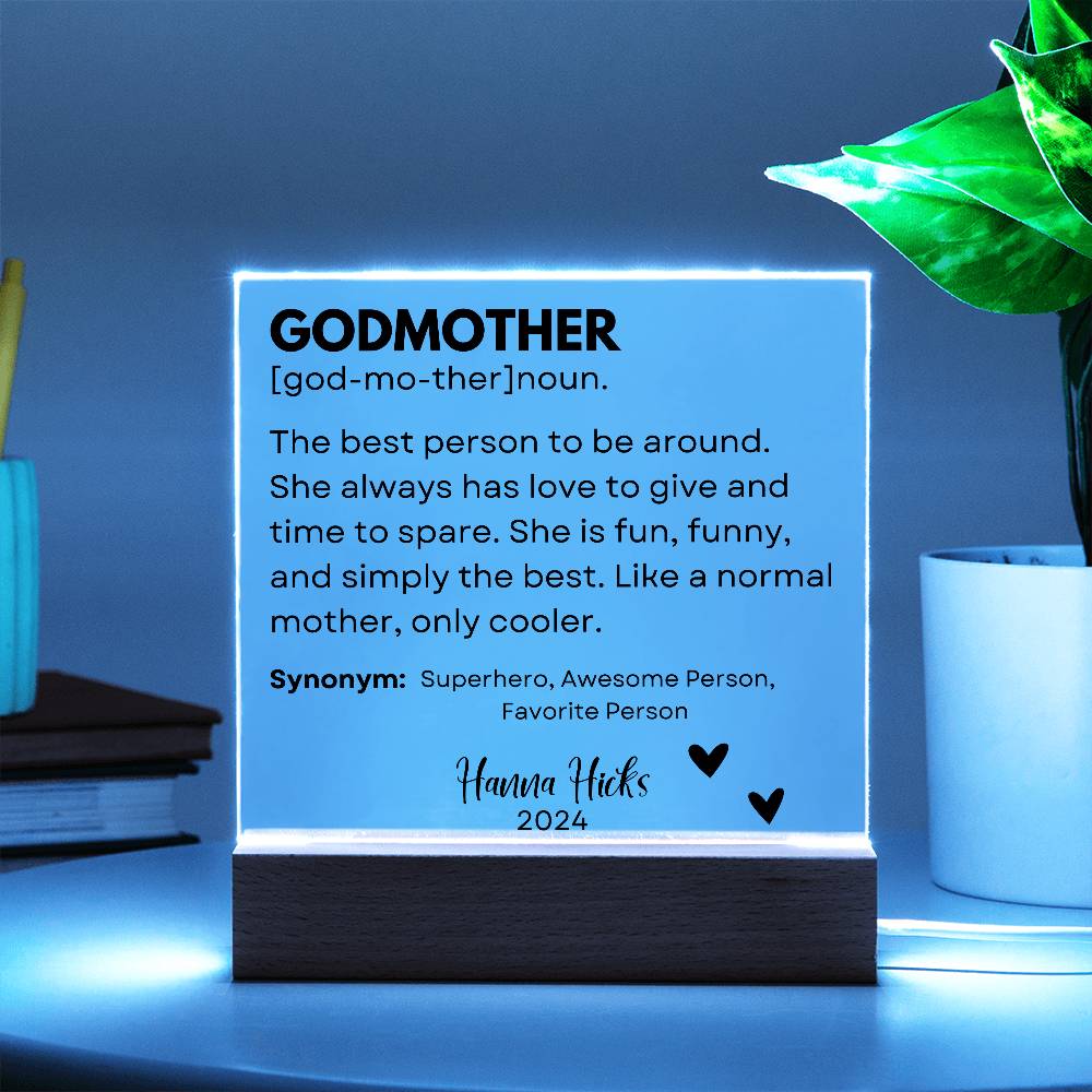 Personalized Godparents Gift 6 - Acrylic Square Plaque