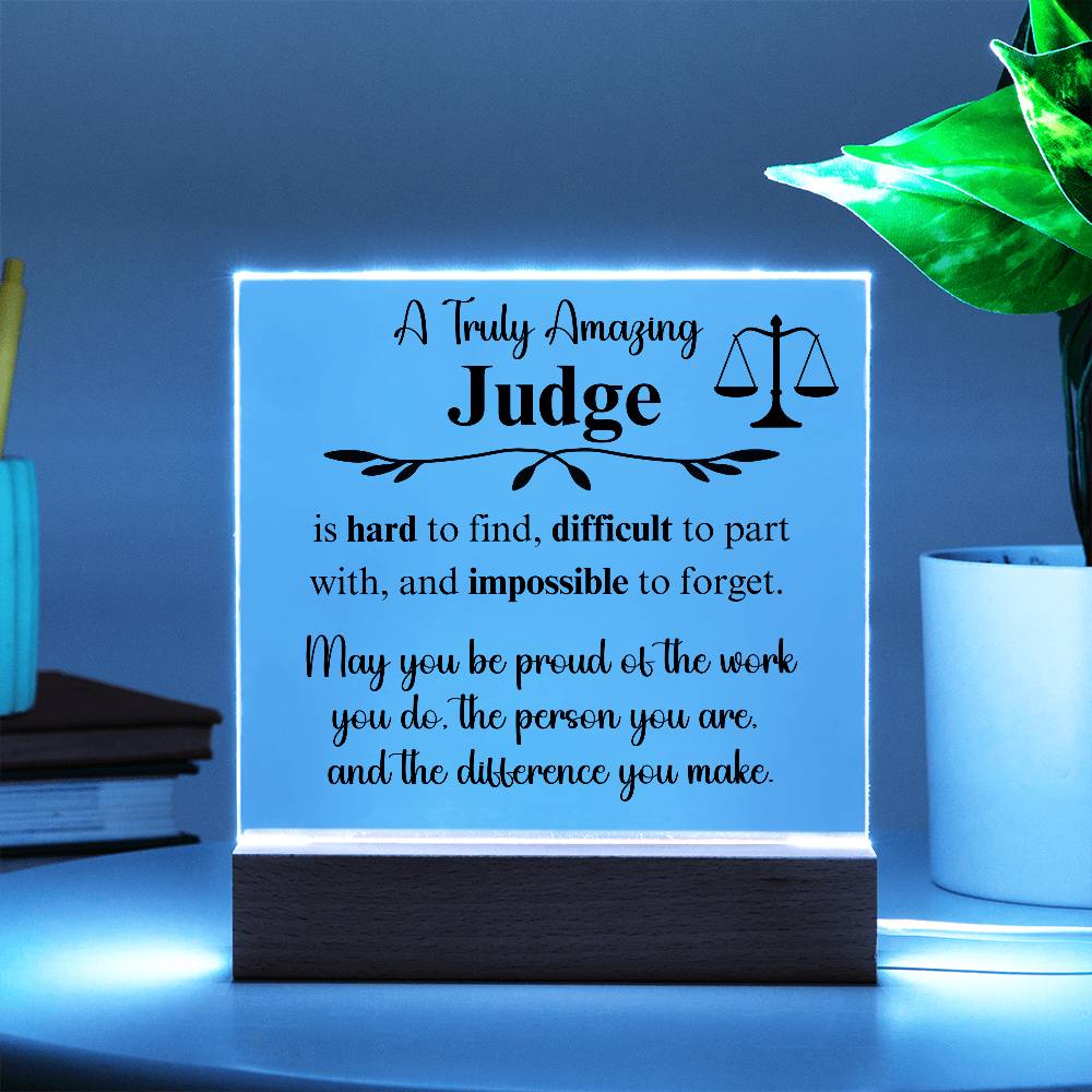 Personalized Judge Gift - Acrylic Square Plaque