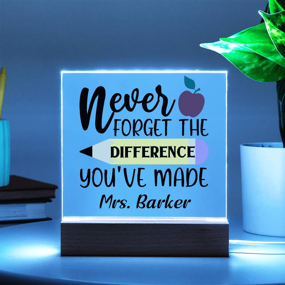 Teacher Square Acrylic Plaque 5