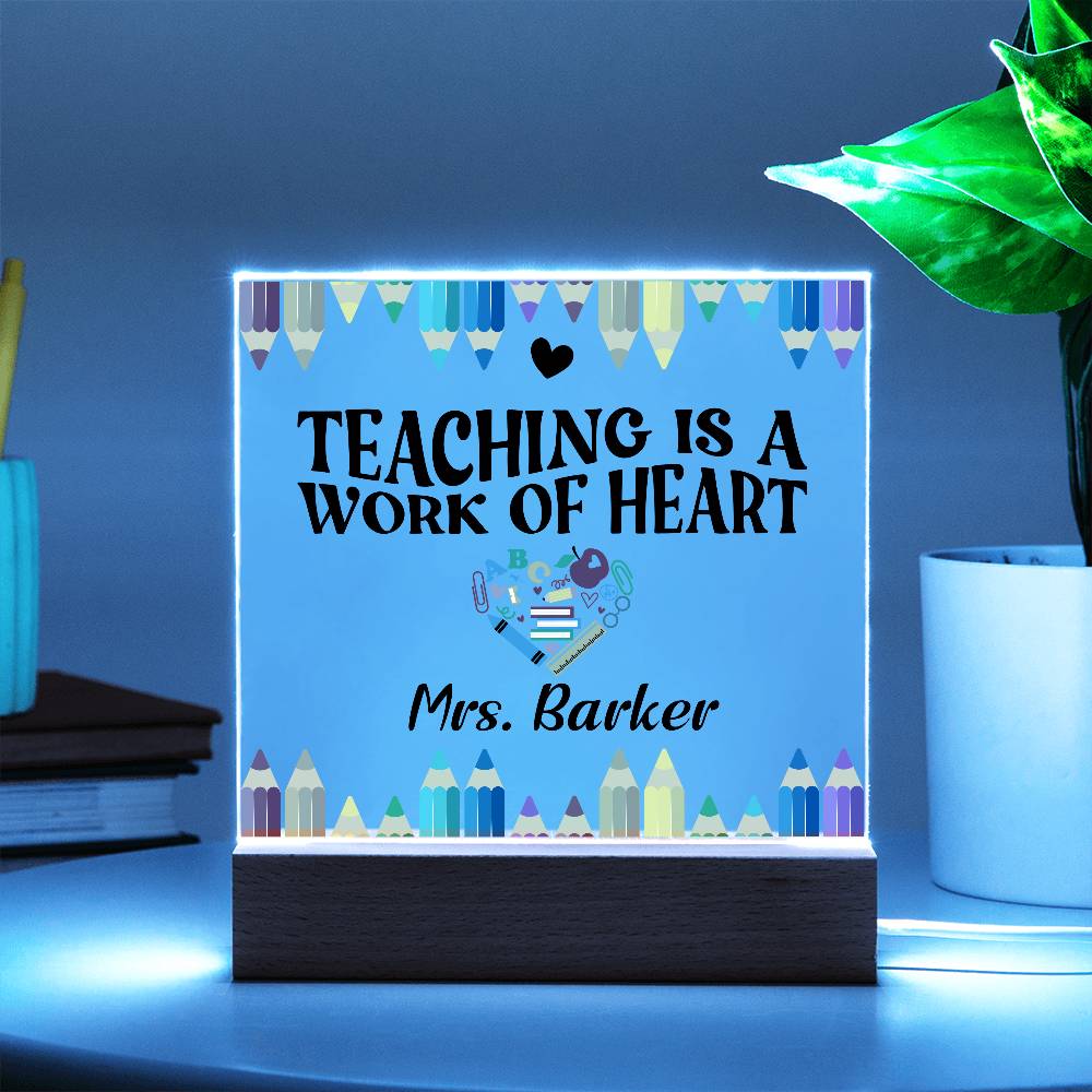 Teacher Square Acrylic Plaque 11