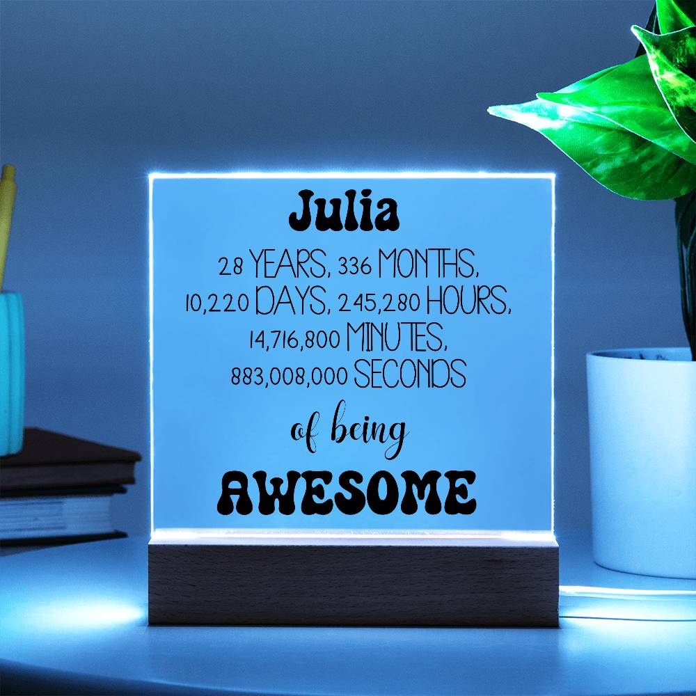 Happy 28th Birthday Personalized Gift Acrylic Plaque