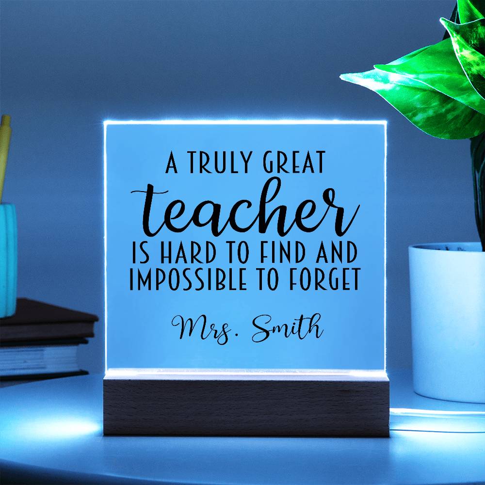Teacher Square Acrylic Plaque 18