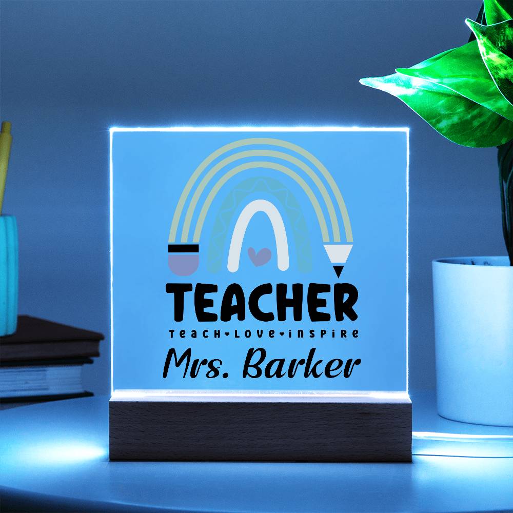 Teacher Square Acrylic Plaque 4