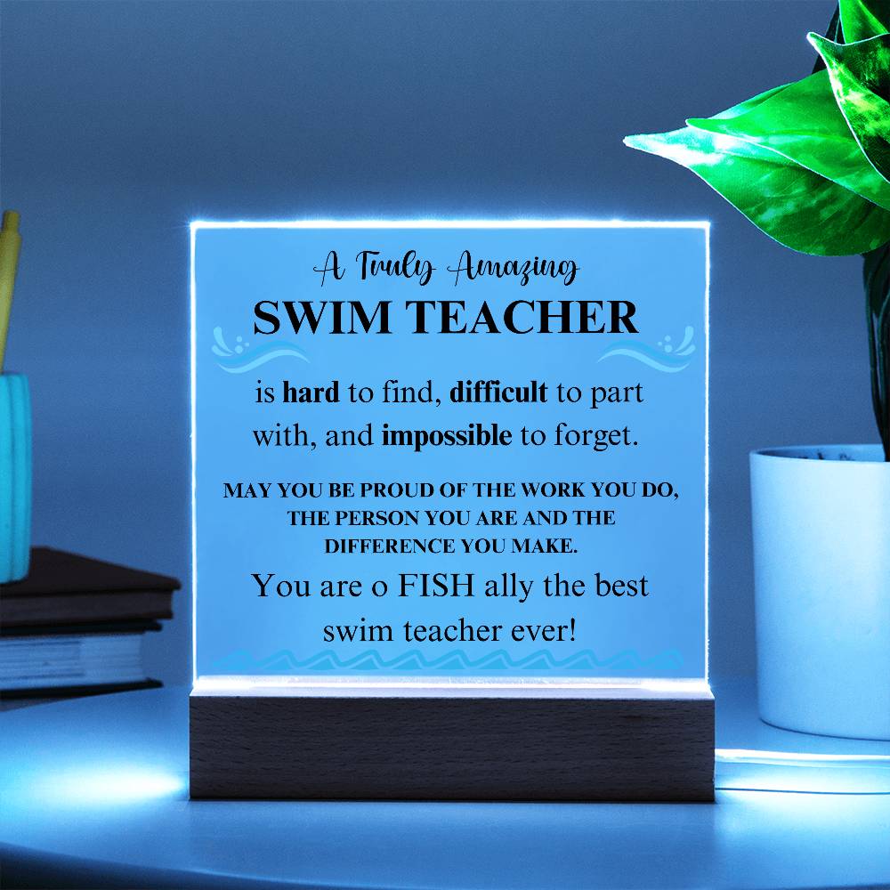 Swim Coach Gift 4 - Acrylic Square Plaque
