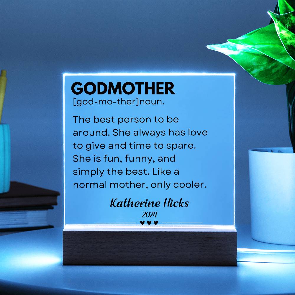 Personalized Godparents Gift 8 - Acrylic Square Plaque