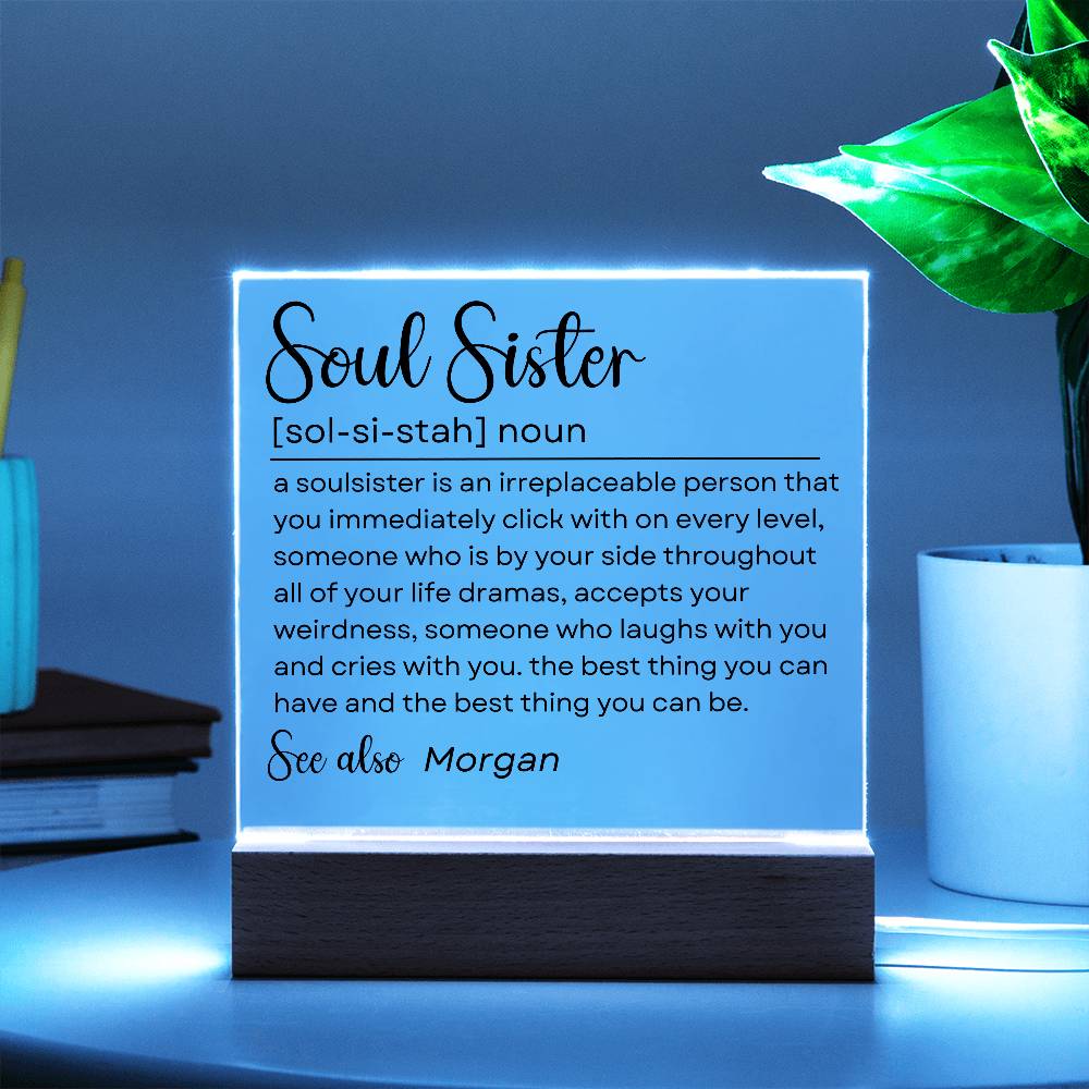 Personalized Soul Sister Plaque 2 - Acrylic Square Plaque