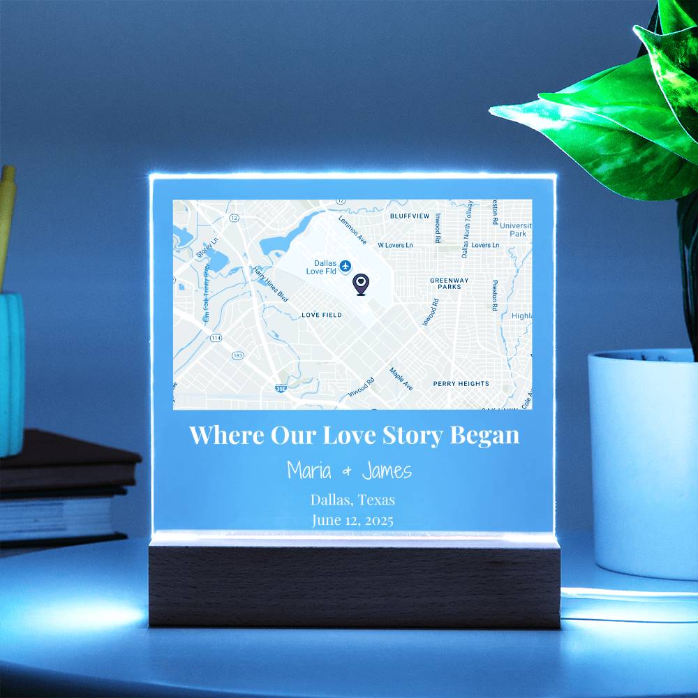 Acrylic Plaque Maps White