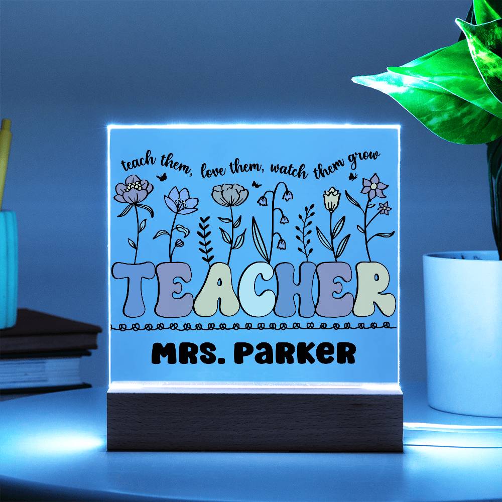 Teacher Square Acrylic Plaque 15