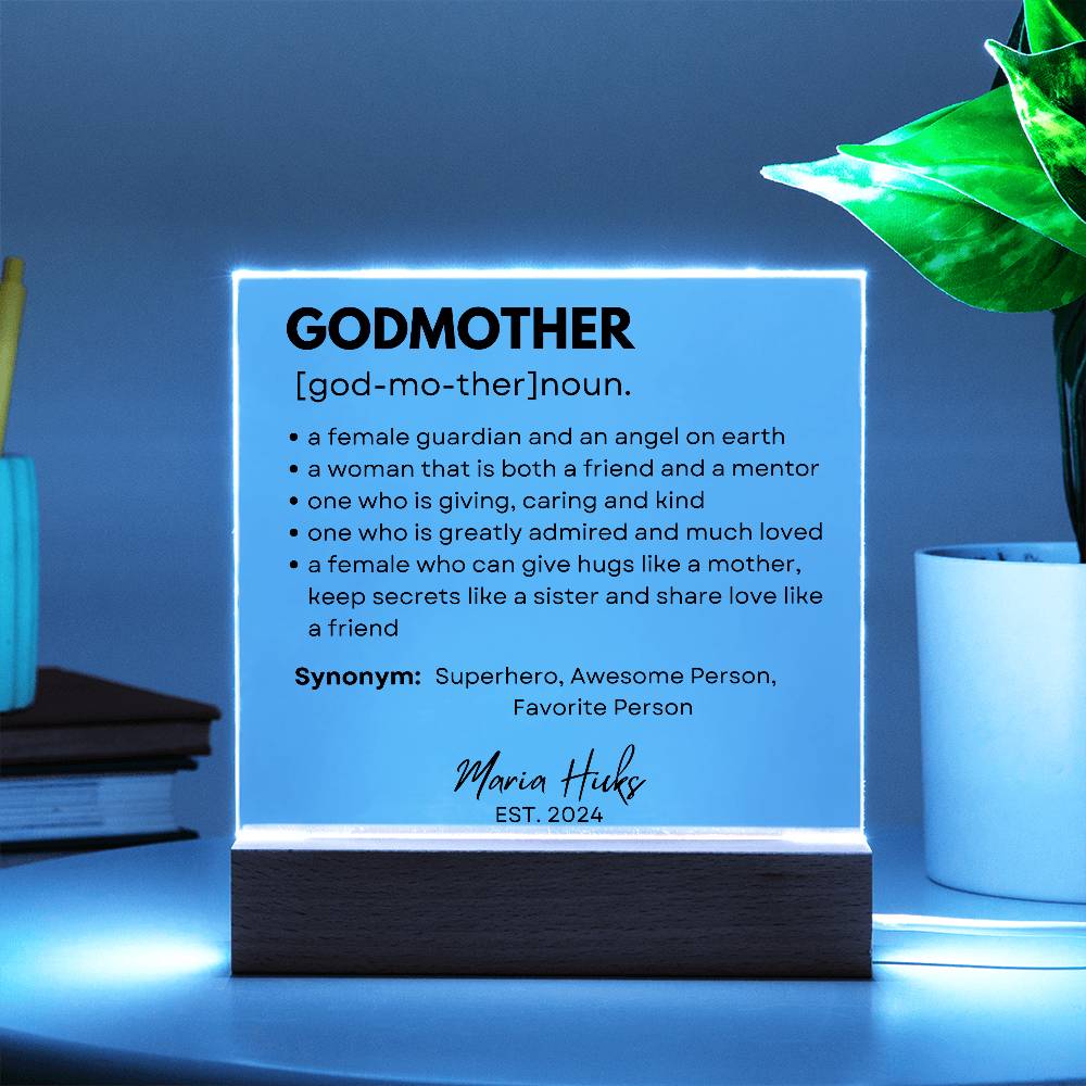 Personalized Godparents Gift 4 - Acrylic Square Plaque
