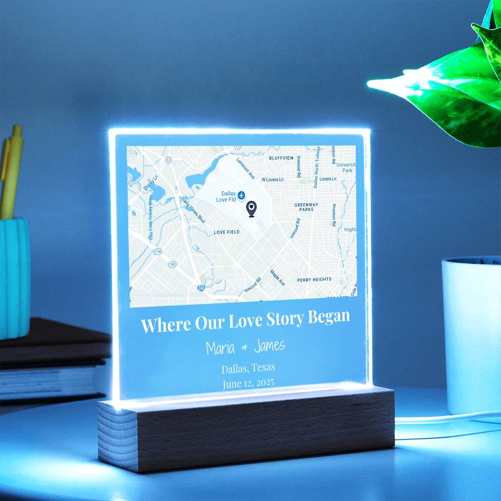 Acrylic Plaque Maps White
