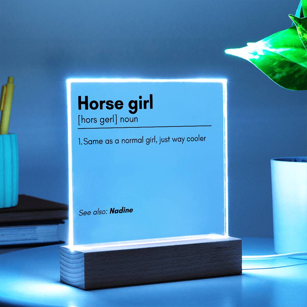 Horse Girl Definition Acrylic Plaque 1