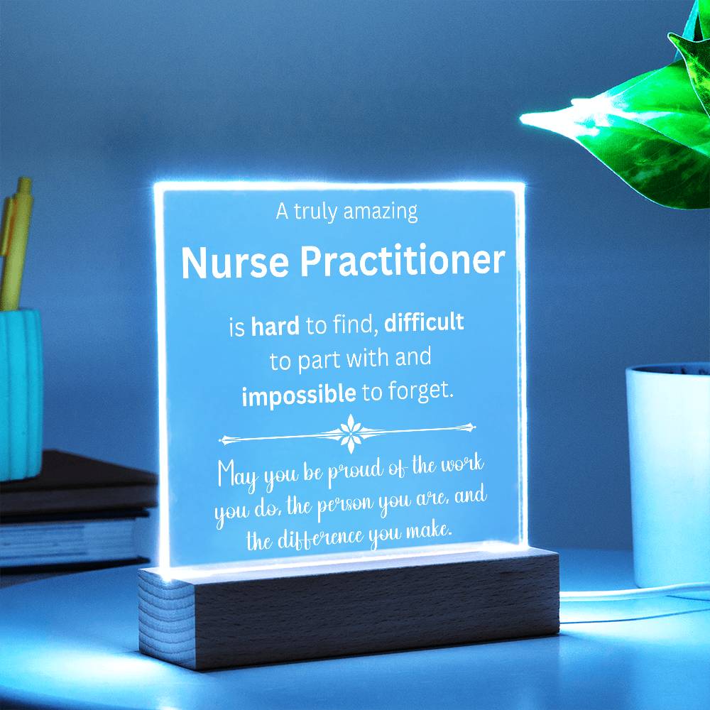 Nurse Practitioner Thank You Gift - Acrylic Square Plaque