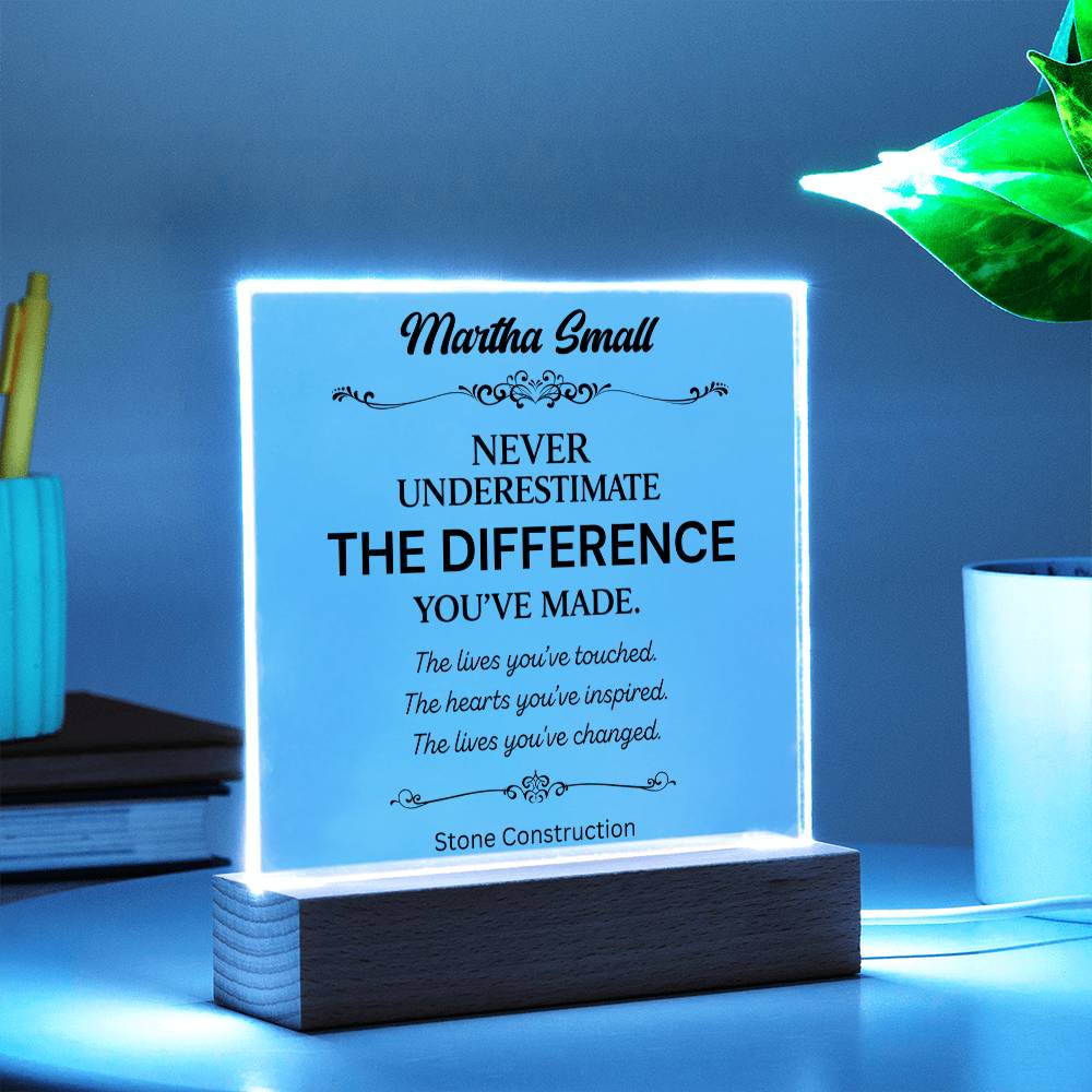 Personalized Difference Maker Plaque 2