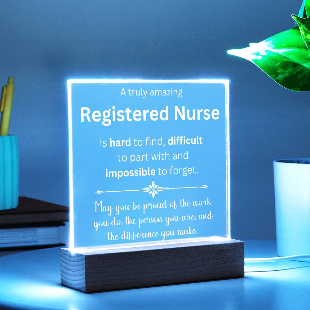 Registered Nurse Thank You Gift - Acrylic Square Plaque