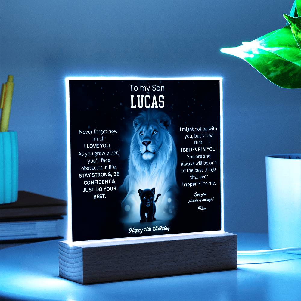 11th Birthday Gift To My Son Acrylic Plaque