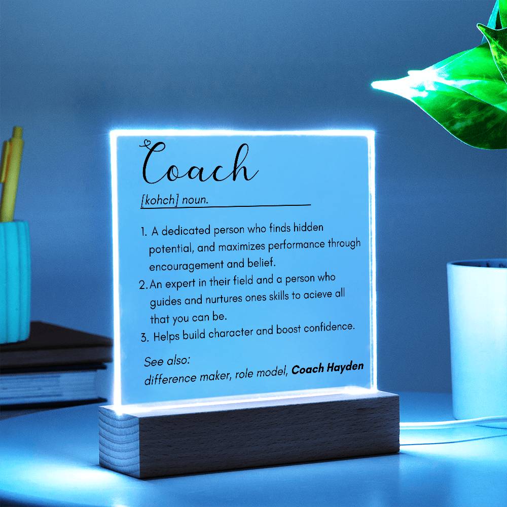 Coach 3 - Acrylic Square Plaque