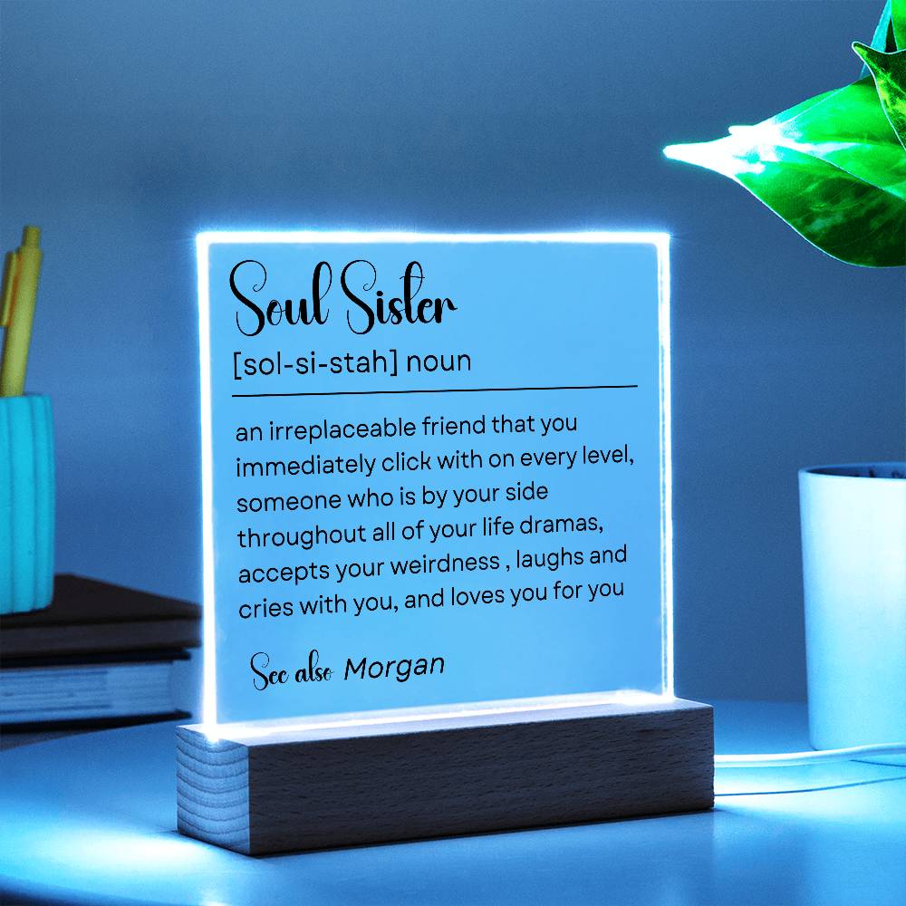 Personalized Soul Sister Plaque 1 - Acrylic Square Plaque