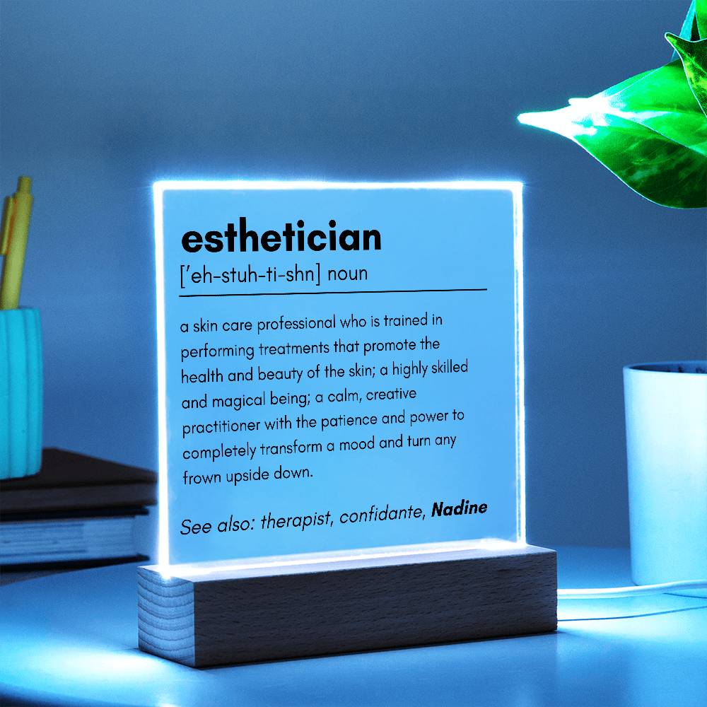 Esthetician Definition Acrylic Plaque 1