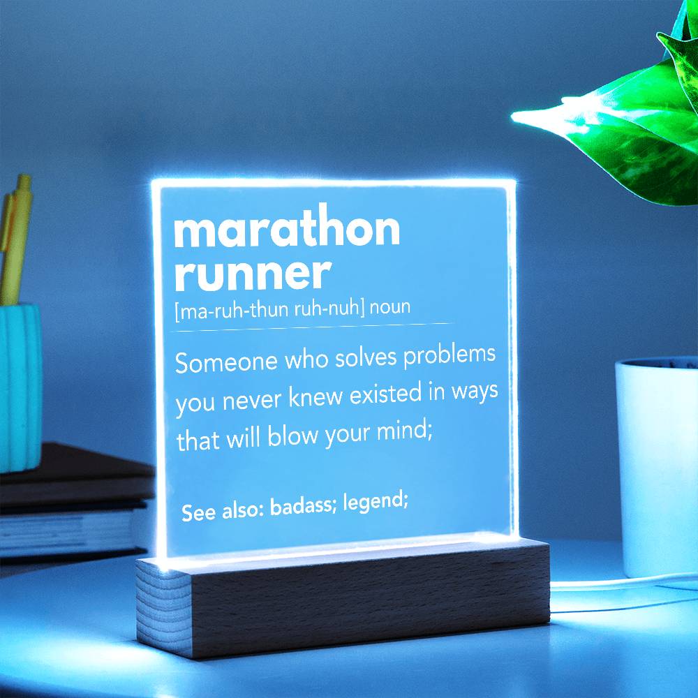 Marathon Runner Personalized Gift Acrylic Plaque 1