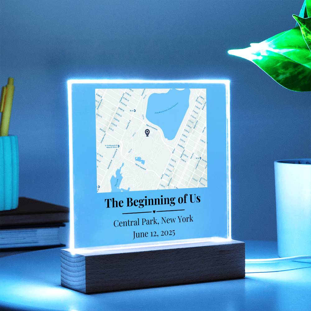 Personalized Where We Met Map Acrylic Plaque Central Park NY 2