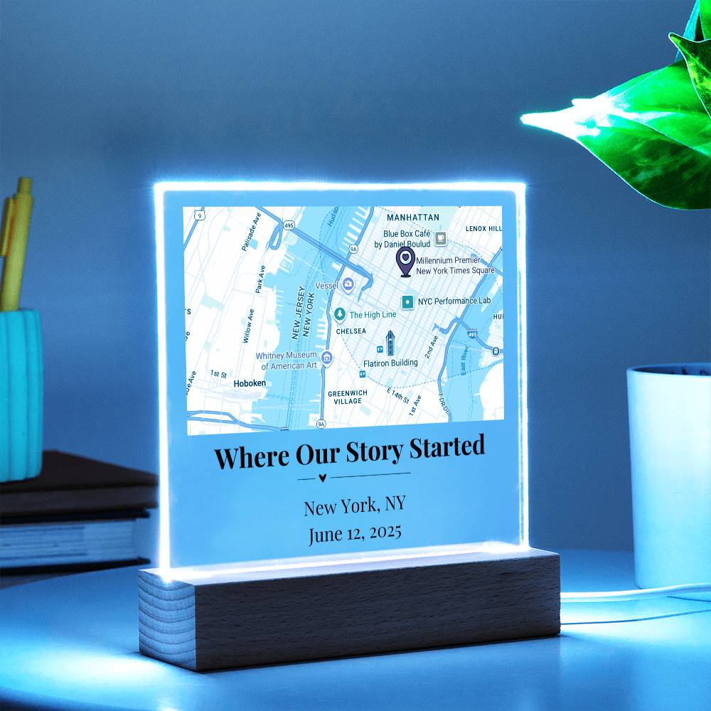 Personalized Where We Met Map Acrylic Plaque New York 1