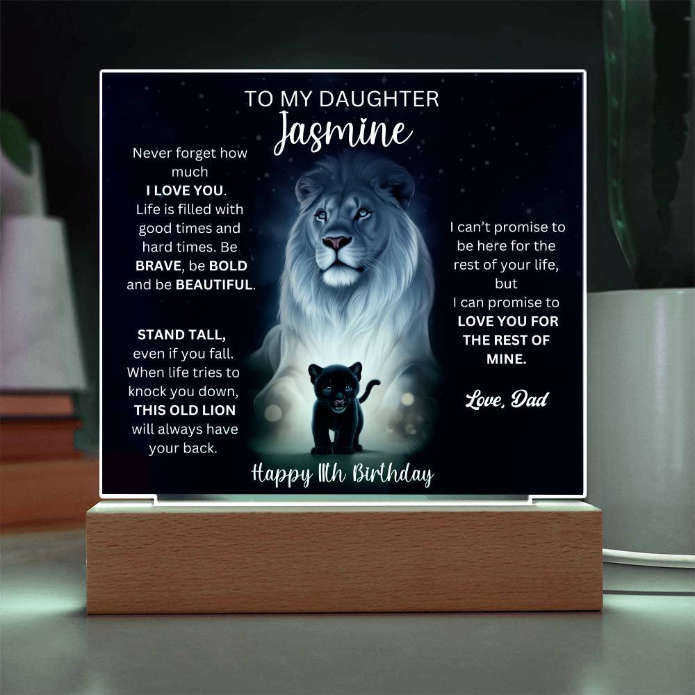 11th Birthday Gift To Daughter From Dad - Acrylic Square Plaque