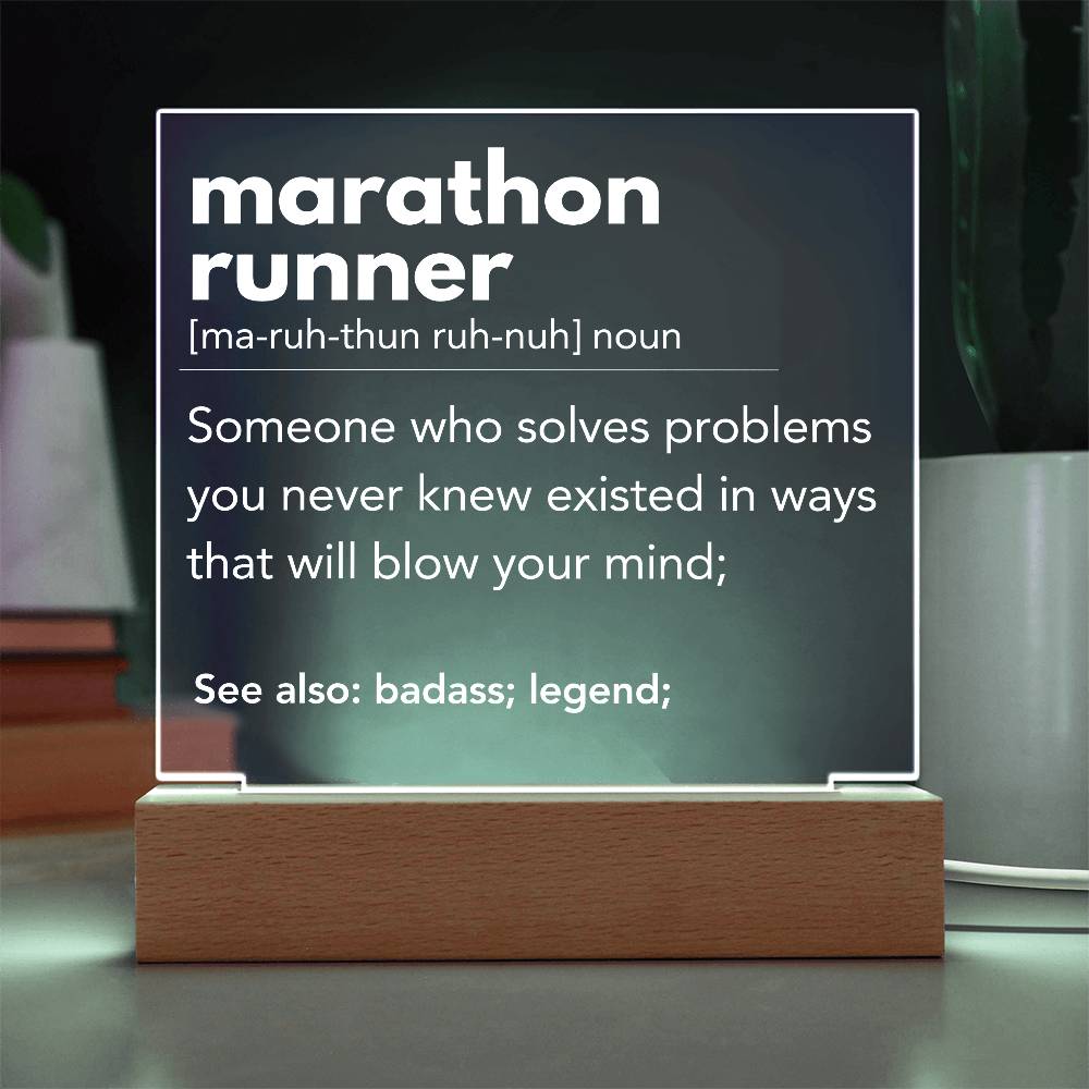 Marathon Runner Personalized Gift Acrylic Plaque 1