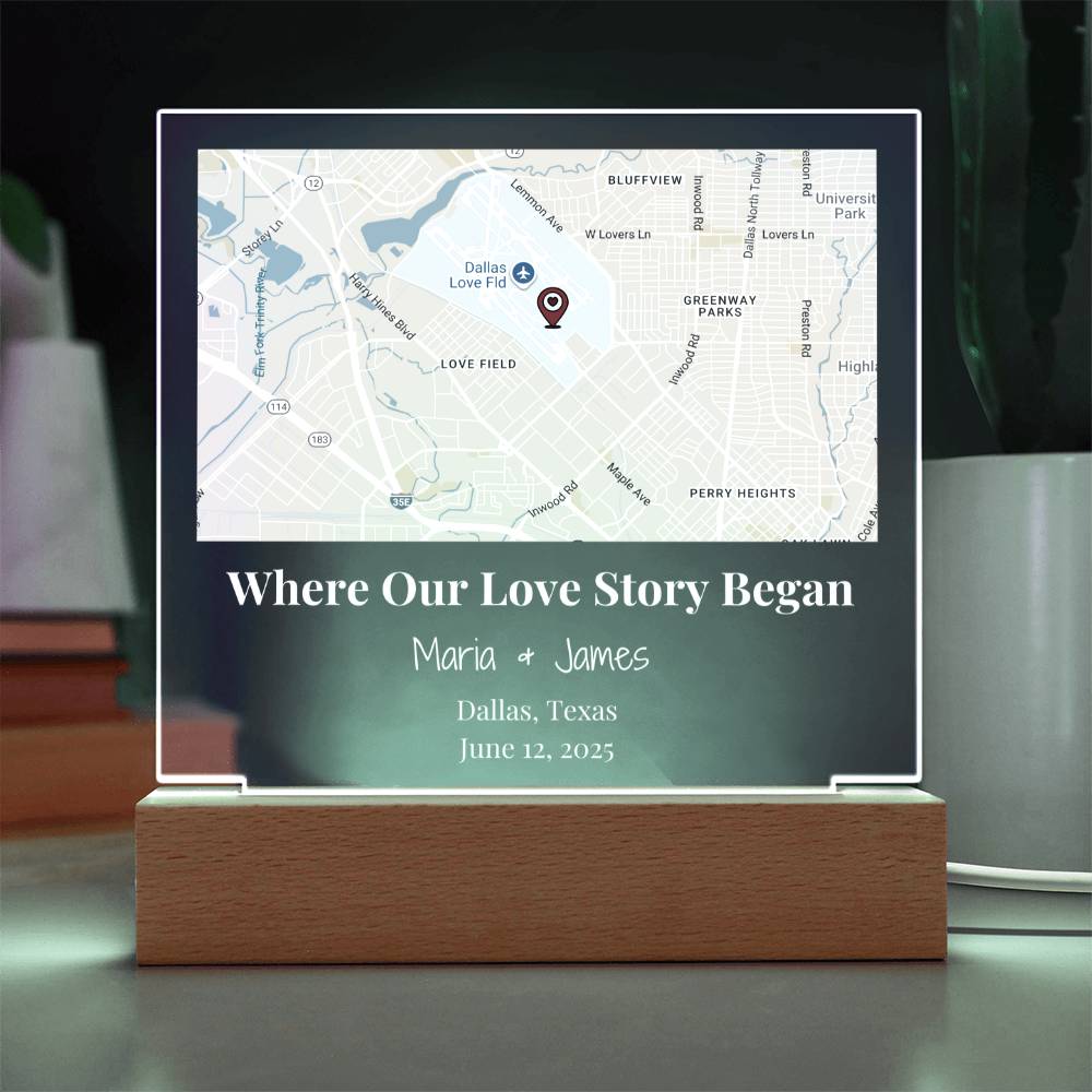 Acrylic Plaque Maps White