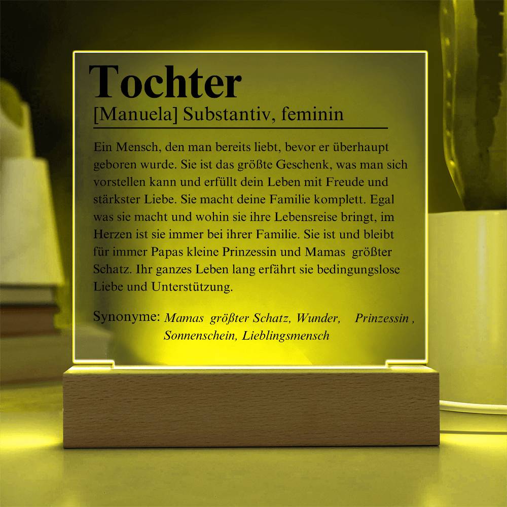 Tochter Definition Acryl Platte Poster